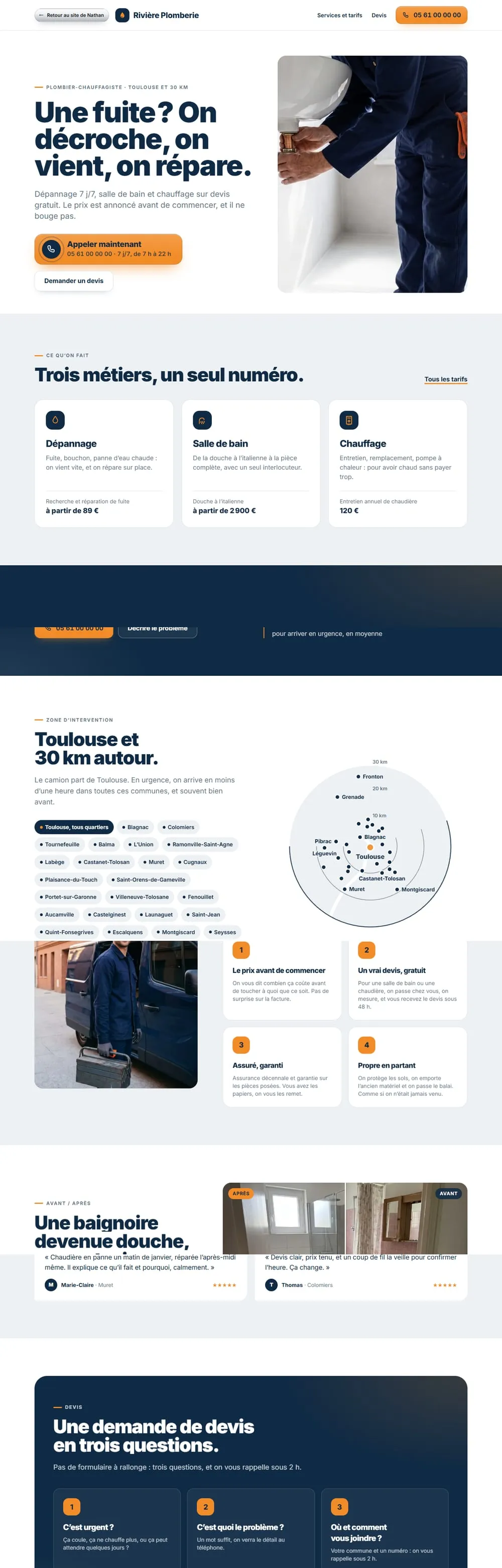 Le même site, terminé : Rivière Plomberie