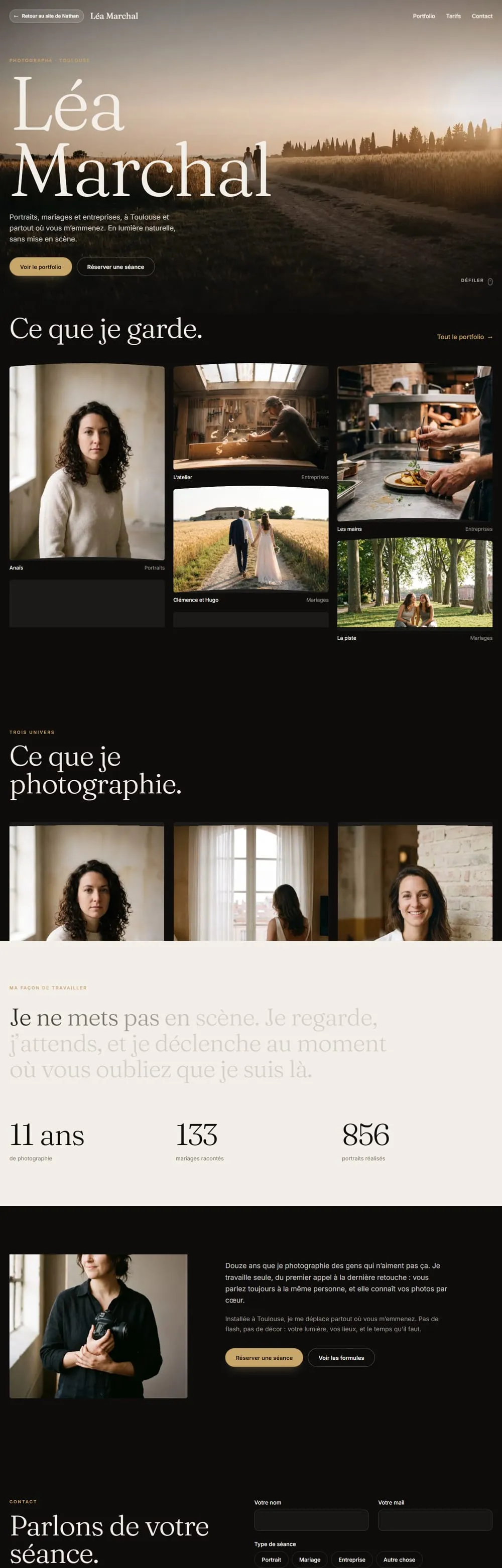 Le site Léa Marchal, de haut en bas